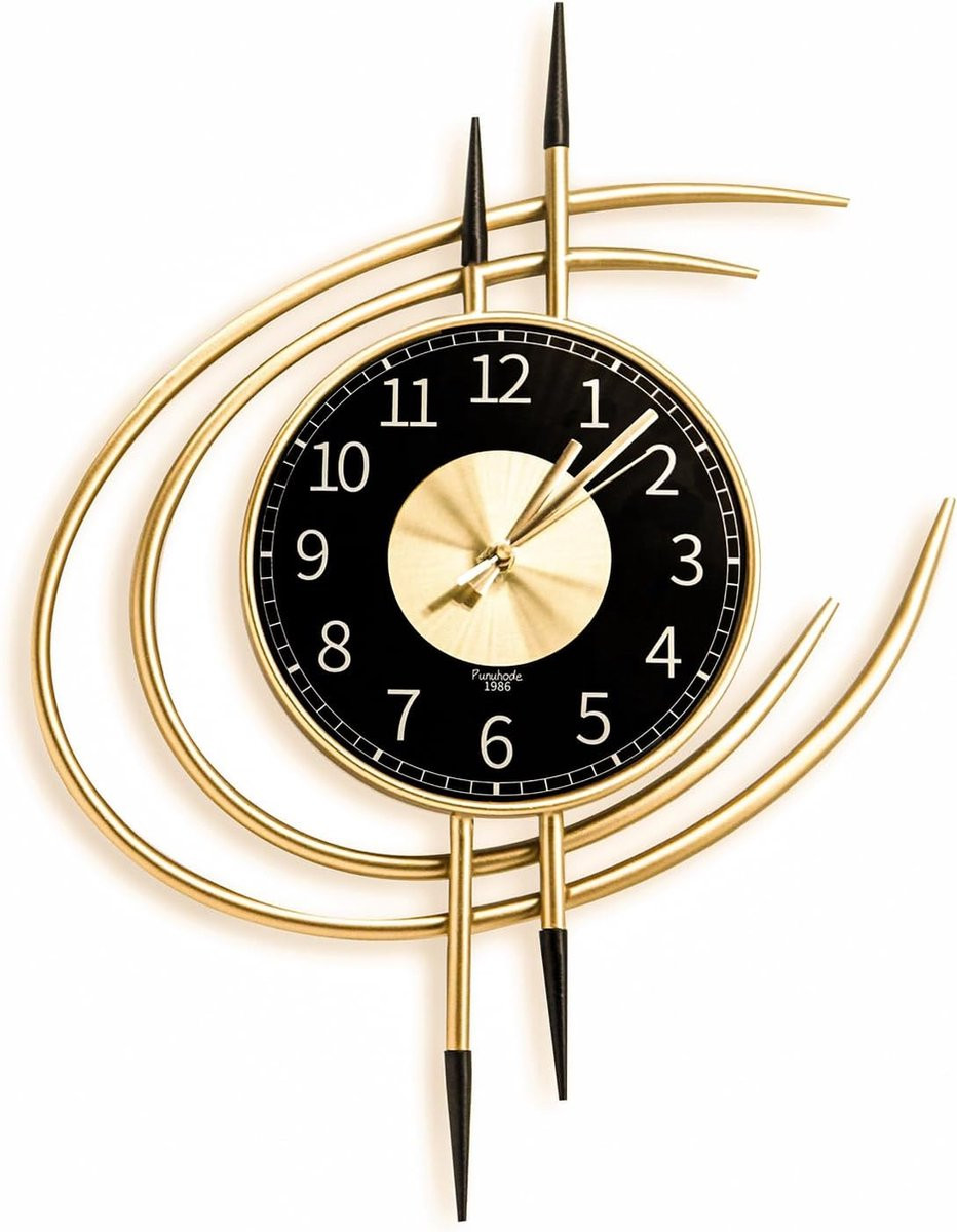 Stellar Luxe Wandklok - Goud - Diameter: 54 cm - Geluidloos