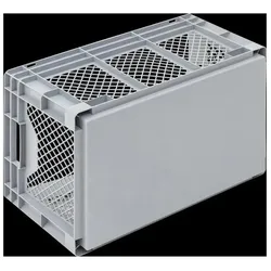 Lockweiler, Lagerbehälter, Transportstapelbehälter L600xB400xH320mm grau PP Durchfassgriff Seitenwände durchbrochen