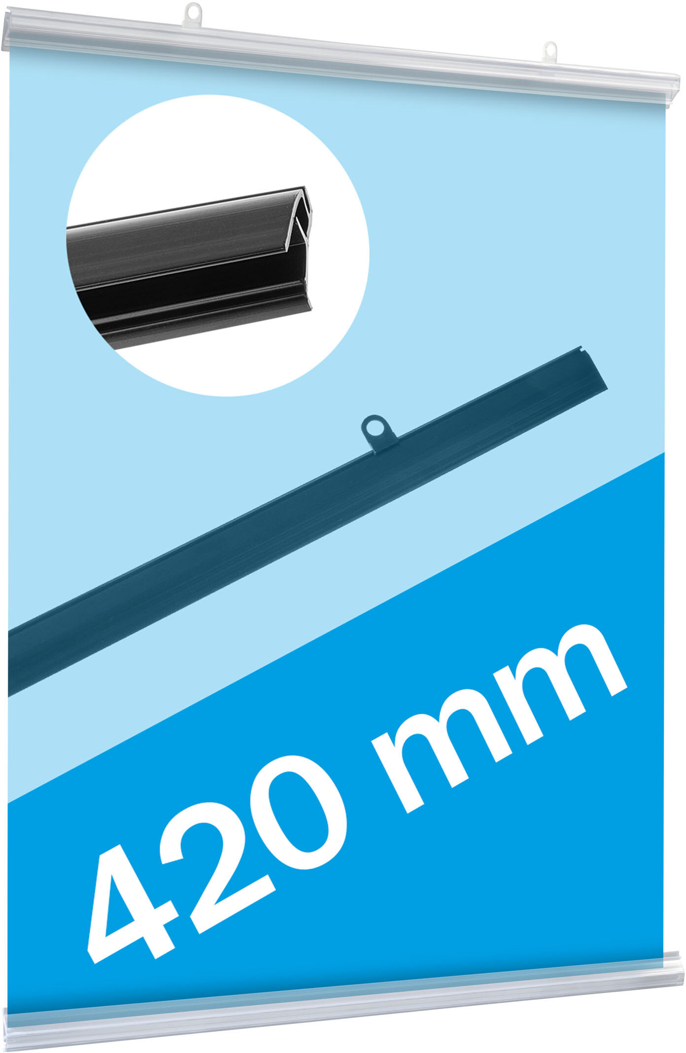 SPRINTIS Profils porte-affiches, plastique, clippants transparent   420 mm