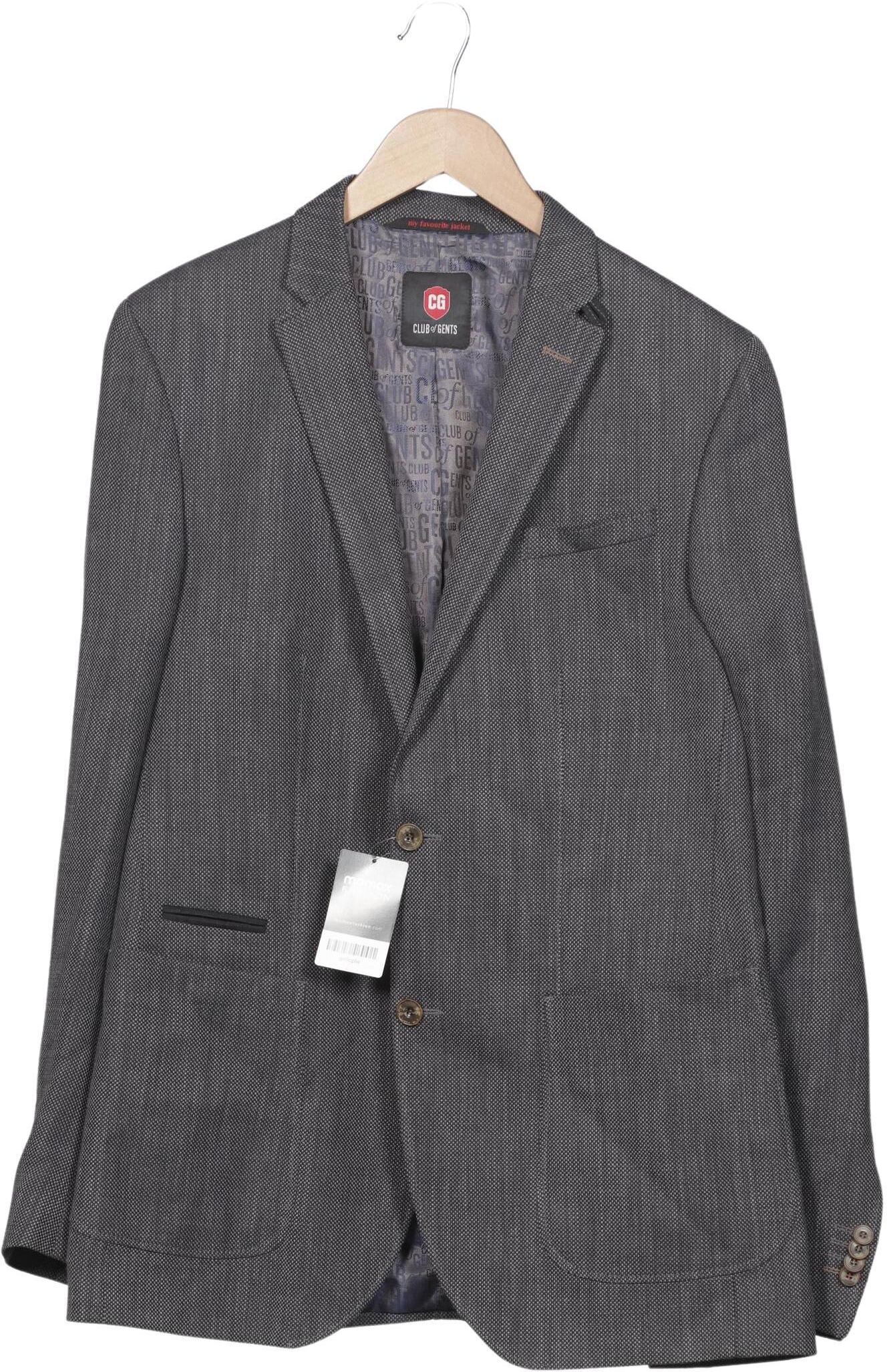 Club of Gents Herren Sakko, Grau, Lang-Gr. EU 102, Synthetik / Leinen / Wolle / Viskose - Second Hand