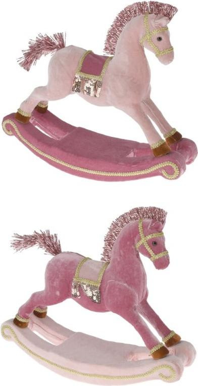 Nampook Kerst Schommelpaard met Sequins, 35 cm