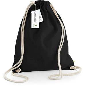 Westford-Mill Turnbeutel W810 EarthAware Organic Gymsac, black, mit Kordelzug, Baumwolle, zum Bemalen, 13 Liter, 37 x 47cm