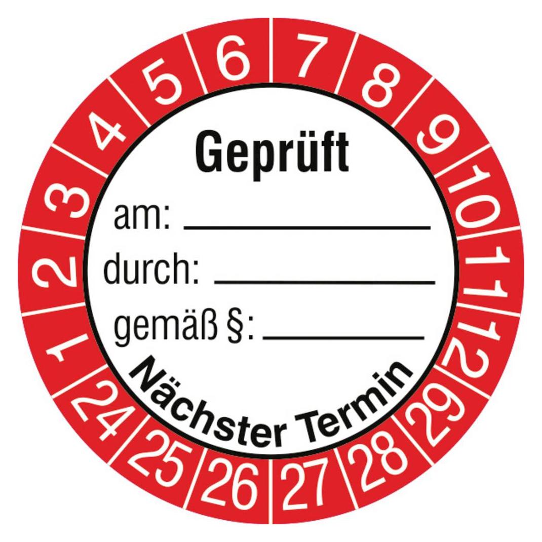 SafetyMarking 30.3697.24-29 Prüfplakette Geprüft am / durch / gemäss § / nächster (30.3697.24-29)