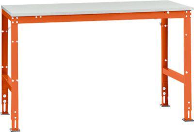 Manuflex Grundtisch UNIVERSAL Standard, Tischplatte Melamin, 1500x800, rotorange