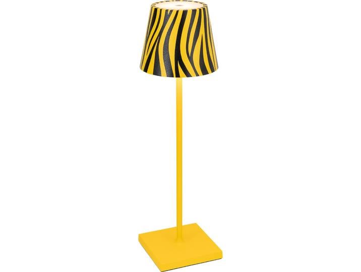Akku Tischlampe - Farbe: schwarz/gelb - LED - Lichtfarbe: Warmweiss - Material: Aluminium- LED Energiesparlampe