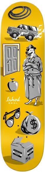 Skateboard Deck Real Ishod Wair Revealing (8.06" - Gelb)