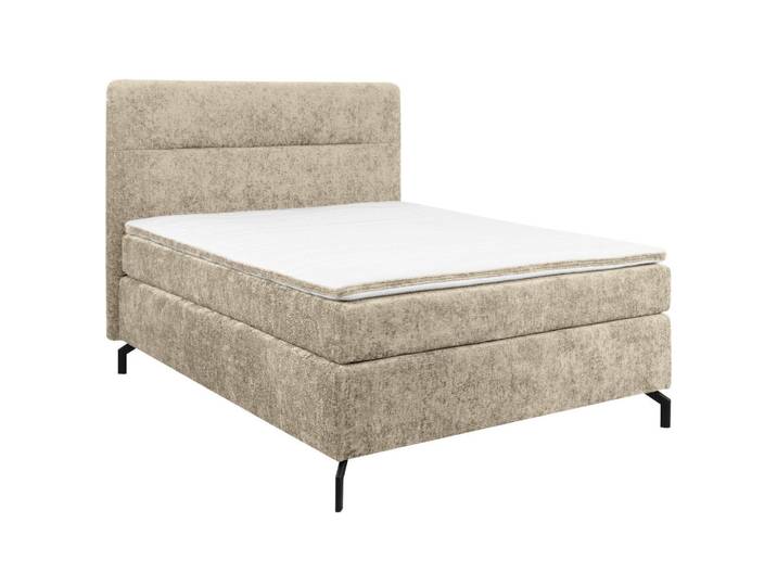 Esposa Boxspringbett, Hellbraun, Metall, H2, Höhe ca. 17 cm, 140x200 cm, Stoffauswahl, Topper durchgehend, Matratze in verschiedenen Härtegraden erhältlich, Schlafzimmer, Betten, Boxspringbetten