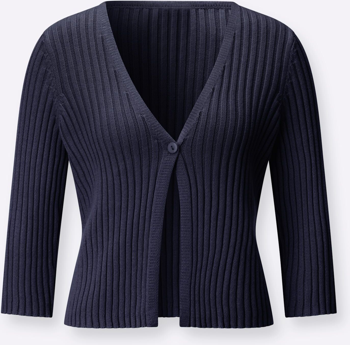 Bolero CASUAL LOOKS, Damen, Gr. 52, marine, 100% Baumwolle, unifarben, Strickjacken Bolero marine 52