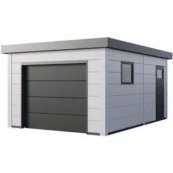 Telluria Garage Classico 3654 inkl. Sektionaltor mit Elektroantrieb weiß/weiß