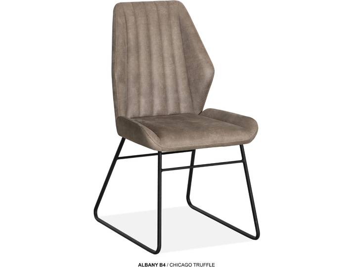 Esszimmerstuhl OMG DESIGN Albany , braun (truffle, schwarz, truffle), B:51cm H:96cm T:64cm, Polyester, Stühle, Esszimmerstuhl, Esszimmerstuhl, pflegeleichter Bezug