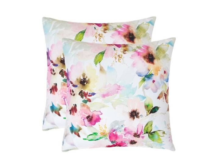 OUTDOOR-KISSEN 2er-Set 45/45 cm – Aquarell-Blumen