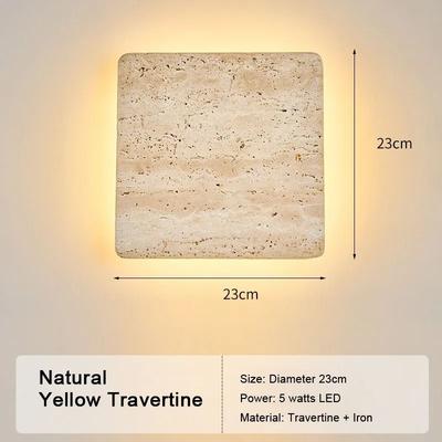 Uplift Picks Natural Yellow Travertine LED Wall Sconce Modern Stone Accent Light 06 warm Light