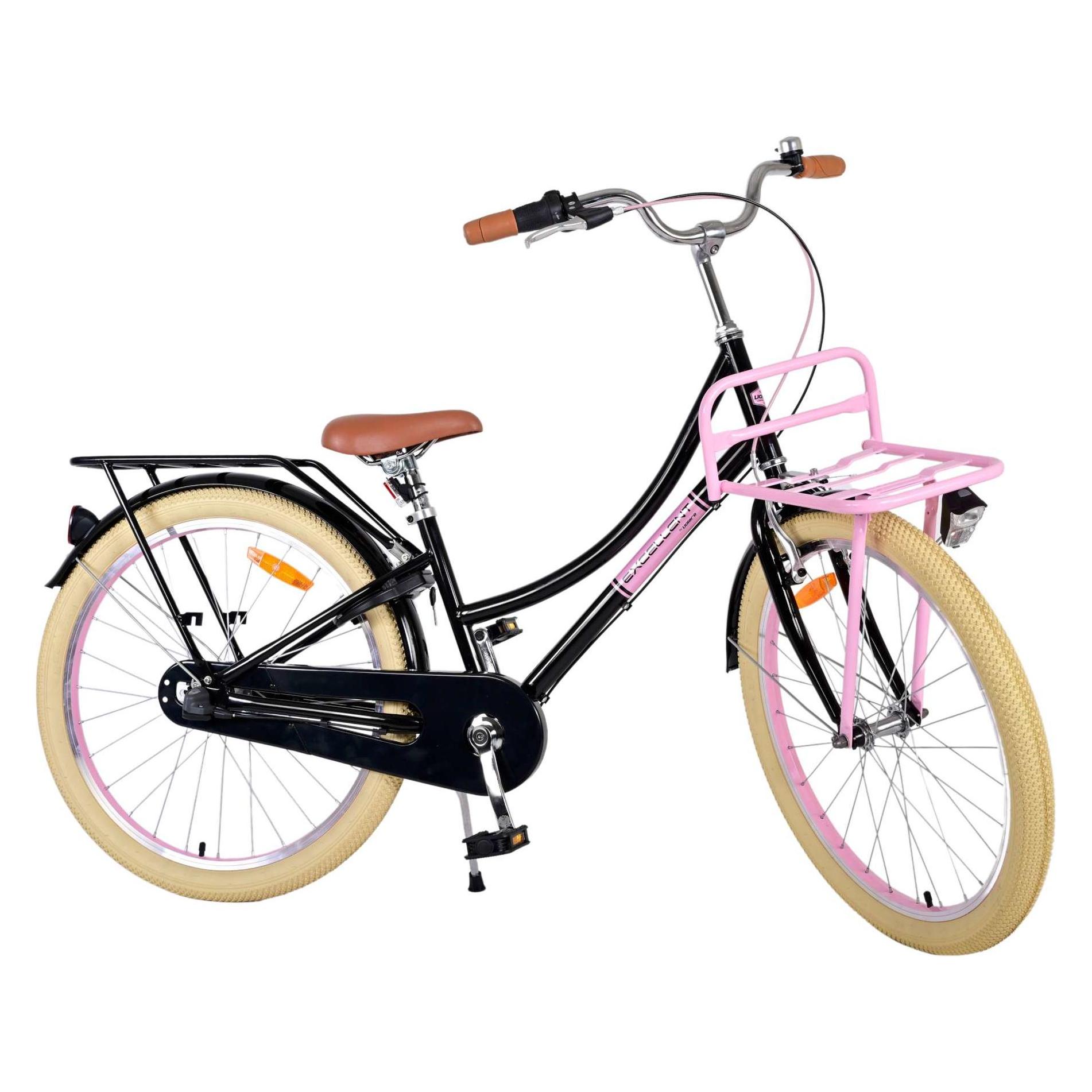 Volare Excellent Kinderfiets - Meisjes - 24 inch - Zwart - 3 Versnellingen (24") (24138)