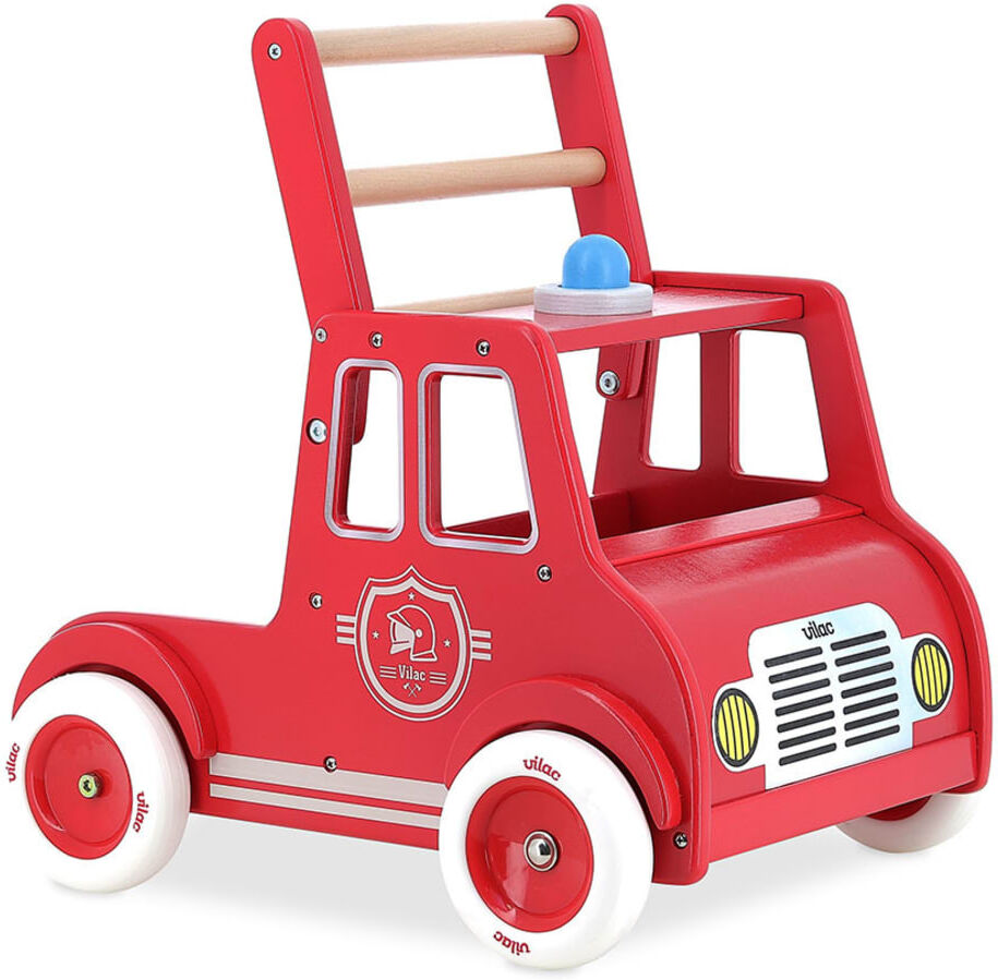 Vilac Chariot de marche pompiers Rouge 42x46x35cm