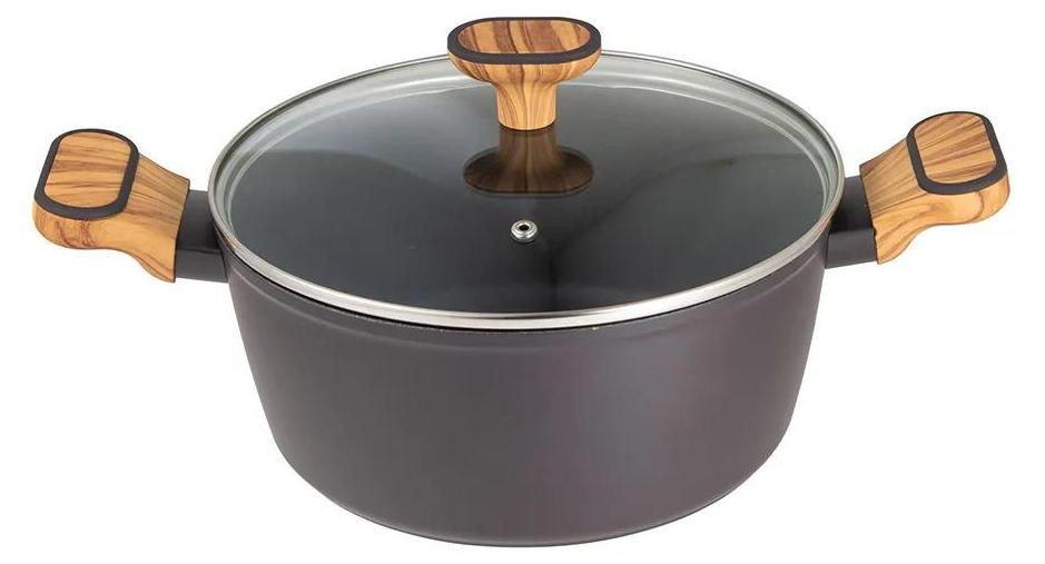 Bergner BG-56037 Garnek Multiclad Pan met Deksel, Antraciet, 24 cm
