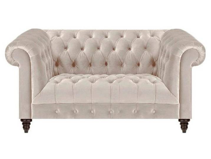 Xlmoebel 2-Sitzer Weißes Chesterfield-Stoffsofa mit luxuriösem Design, 2-Sitzer, Hergestellt in Europa