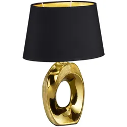 Design Nacht Schreib Tisch Leuchte schwarz gold Schlaf Zimmer Lese Lampe im Set inkl. LED Leuchtmittel