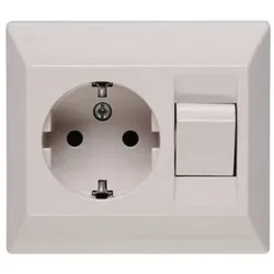Kopp 190301082 Schutzkontsteckd.16A 250V Schalter 10A 250V creme-weiß