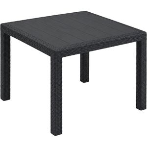 vidaXL Gartentisch 45602, Rattan-Optik, anthrazit, 79 x 79 x 72 cm