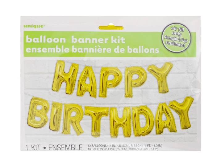 Folienballon Happy-Birthday Girlande