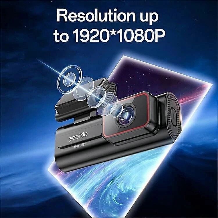 Yesido KM21 Car Dash Cam 1080P Full HD WiFi 145 Degree Wide Angle with 1.47" IPS Screen - Black