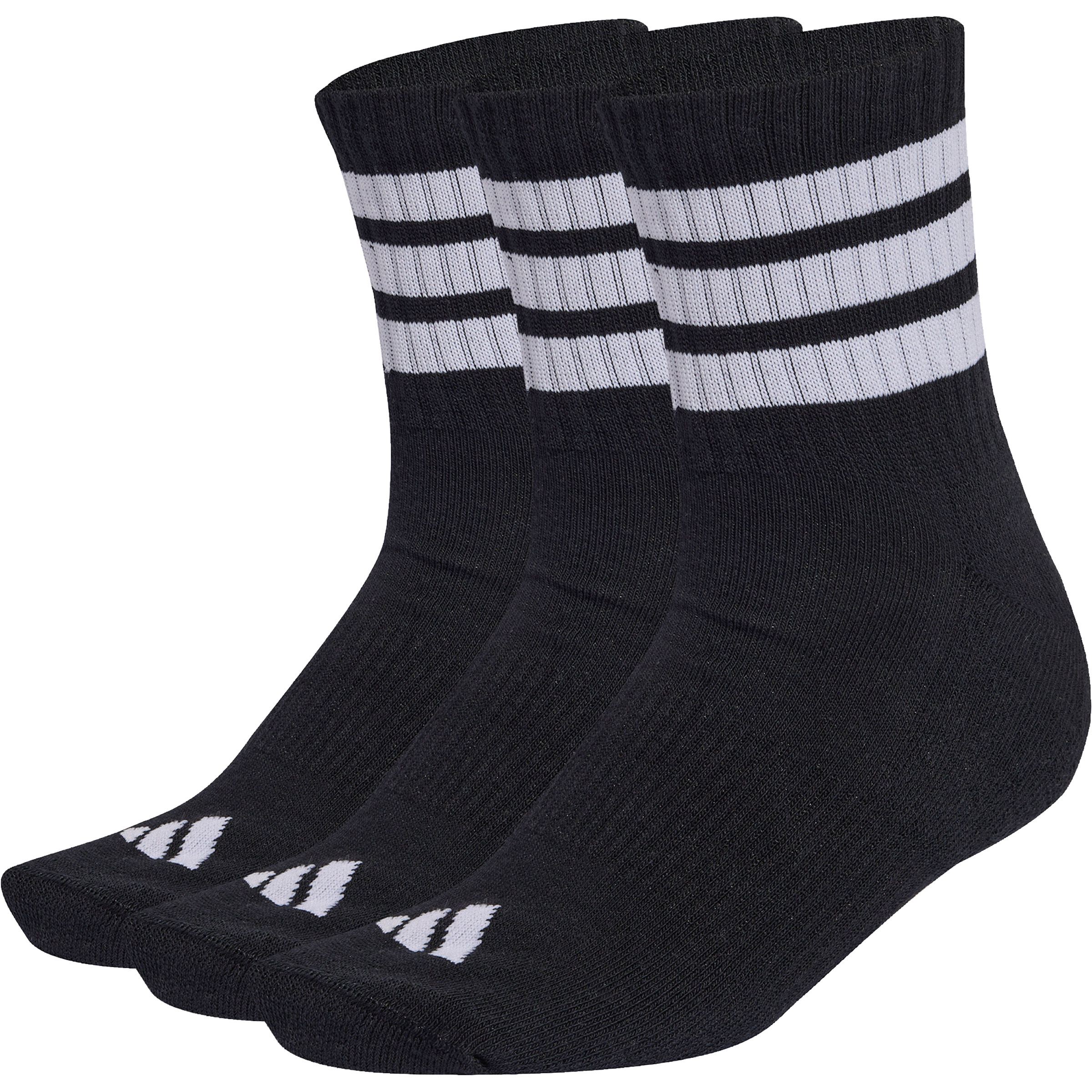adidas 3 Stripes Mid 3er Pack Freizeitsocken schwarz Größe 46 Lifestyle Hautfreundlich