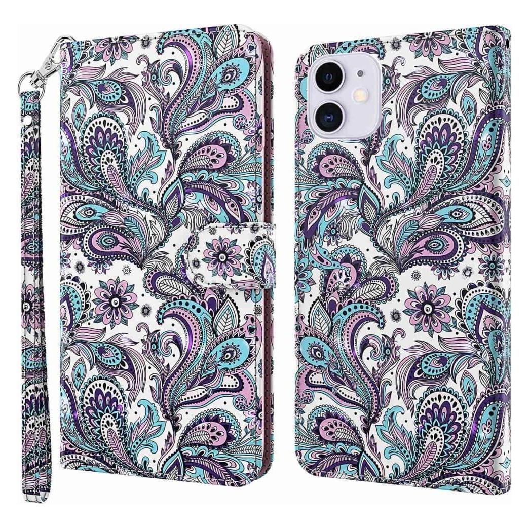 Cover-Discount iPhone 14 - Etui Glitzer Effekt Paisley (Apple iPhone 14) (101135254E)