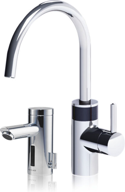 Clage Mitigeur monocommande pour évier EKE ch, Sensorel, avec bec pivotant 21 cm (1100-04235)