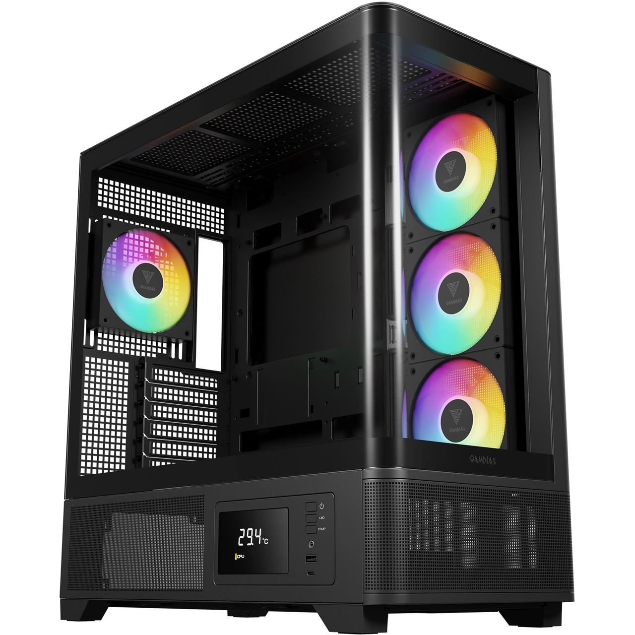 Gamdias Atlas P2 CG Midi Tower ohne Netzteil schwarz