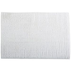 MSV Badematte Badteppich Chenille, 40 x 60 cm, weiß, aus 100 % Polyester, rutschfest