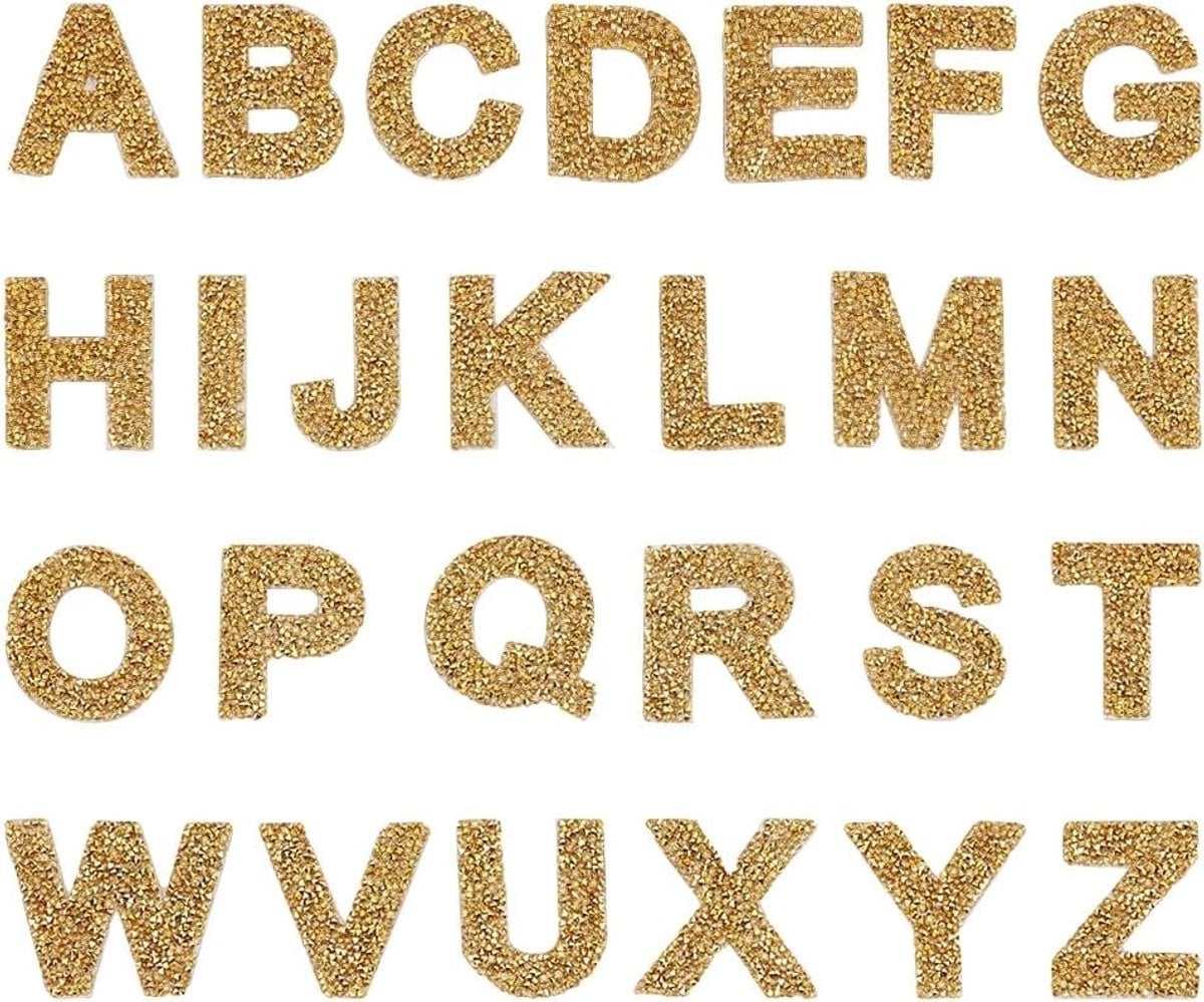 104 stuks zelfklevende strass alfabet letterstickers voor decoratie van kunst en kleding