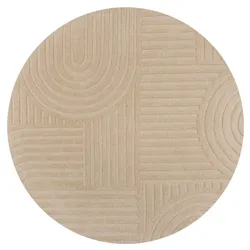 Handgetufteter Wollteppich in Pastellfarben `Leven Blake` . Farbe: Beige, 60x230 cm | Kadima Design