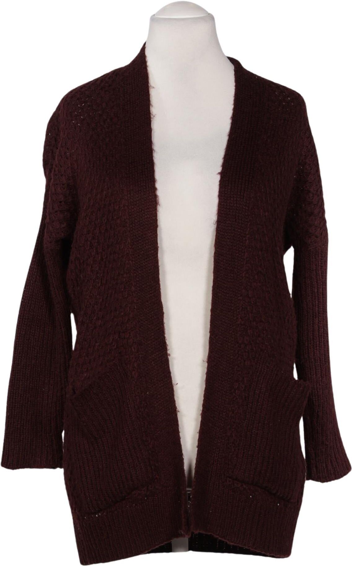 Pull & Bear Damen Strickjacke, Bordeaux, Gr. S, Synthetik - Second Hand