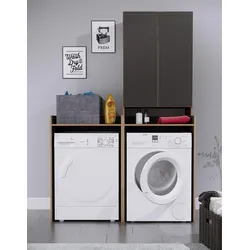 VCM Überbauschrank Waschmaschine Rislo, Zubehör Waschen + Trocknen