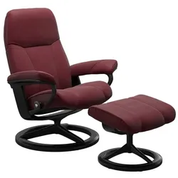 Stressless Sessel mit Hocker Consul Signature Leder Rot Batick Bordeaux L (Large)