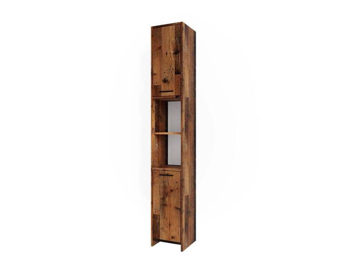 Vicco Badschrank Kiko Eiche rustikal 30 x 190 cm, Wildeiche, Holzwerkstoff, Rechteckig, 30x190x30 cm, Badezimmer, Badezimmerschränke, Hochschränke