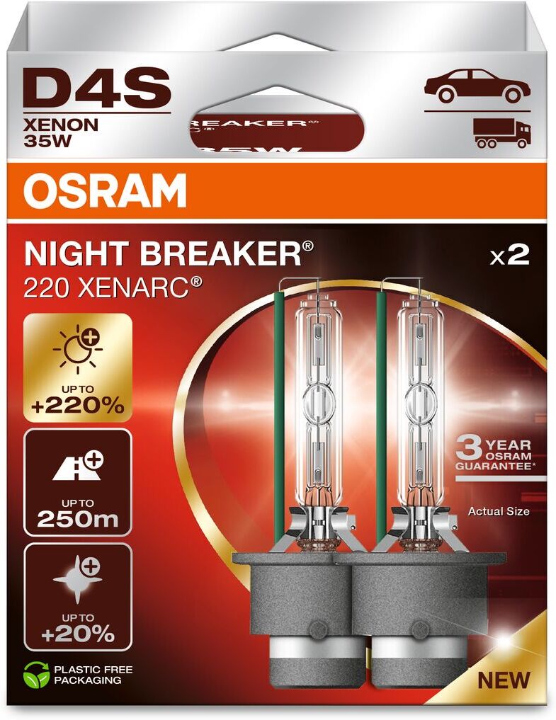 Osram Glühlampe, Hauptscheinwerfer Xenarc Night Breaker 220 D4s - Duobox 66440xn22hb