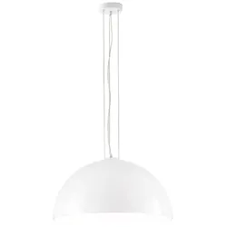 Perenz Pendelleuchte aus opalweißem Glas, Metall und Aluminium, E27, Ø 50 cm, Höhe 175 cm, modernes und minimalistisches Design