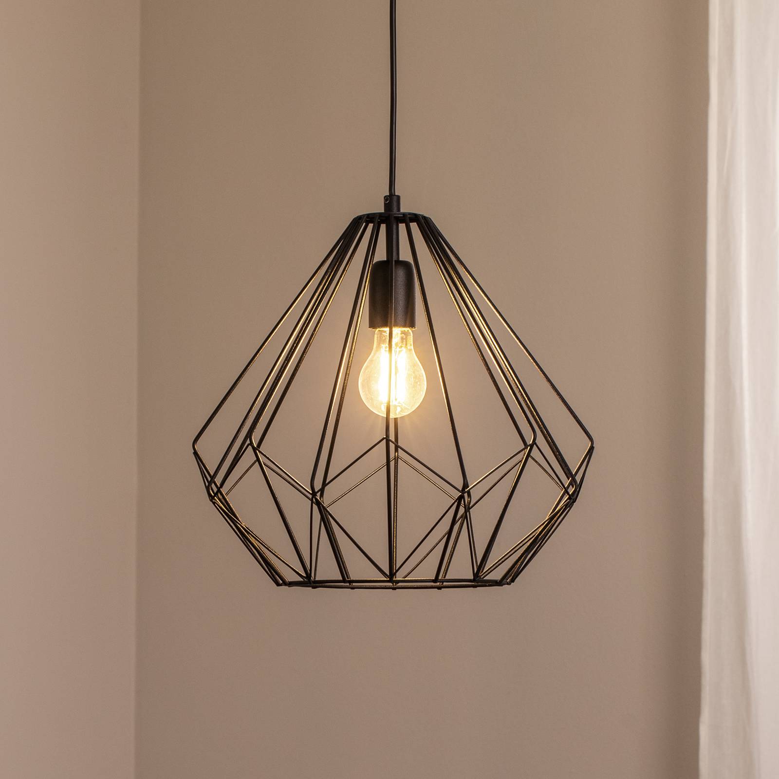 Hängelampe Diamond Opviq, dimmbar, schwarz, für Wohn- / Esszimmer, Metall, Modern, Pendelleuchte