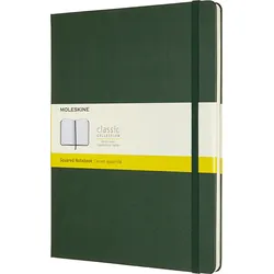 Moleskine Classic Kariertes Notizbuch XL 192 Seiten Waldgrün harter Einband