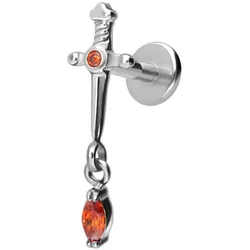 Titan Labret mit Innengewinde DOLCH + KRISTALLTROPFEN
