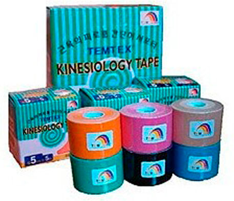Pack Poupo - 6 Rolos Banda neuromuscular Temtex Kinesiology Tape BKT-05 5cm X 5m