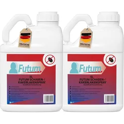 FUTUM 2x5L Schabenspray / Kakerlakenspray bekämpft Insekten, Eier, Larven, Insektenspray ohne Biozide auf Wasserbasis,  Sofortwirkung ohne Flecken