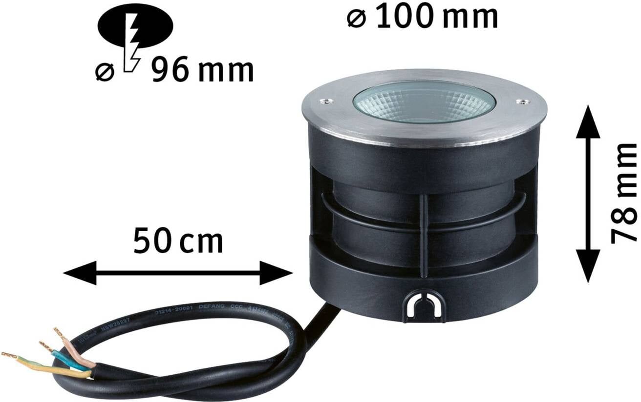Paulmann Vanea LED luminaire encastré dans le sol IP67, Ø 10cm, gris, Aluminium, Moderne, Spot encastrable dans le sol LED
