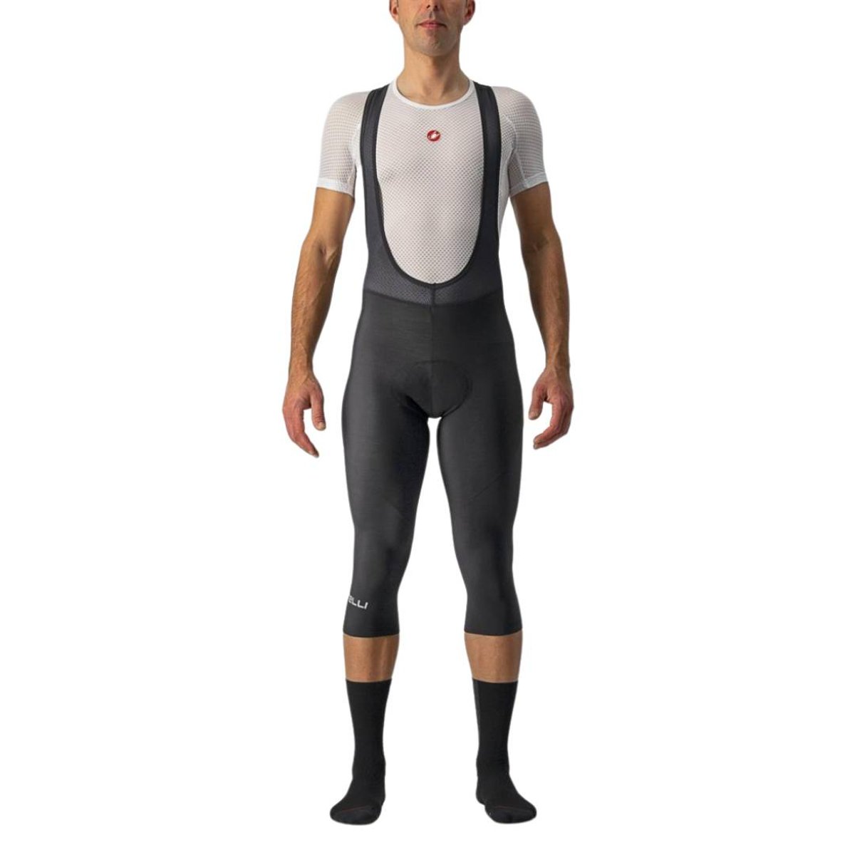 Calções de babador Castelli Pirata Thermal Entrata Preto, Tamanho L Homem