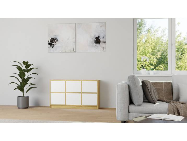 Modernes Sideboard 30 cm tief Eiche Natur geölt