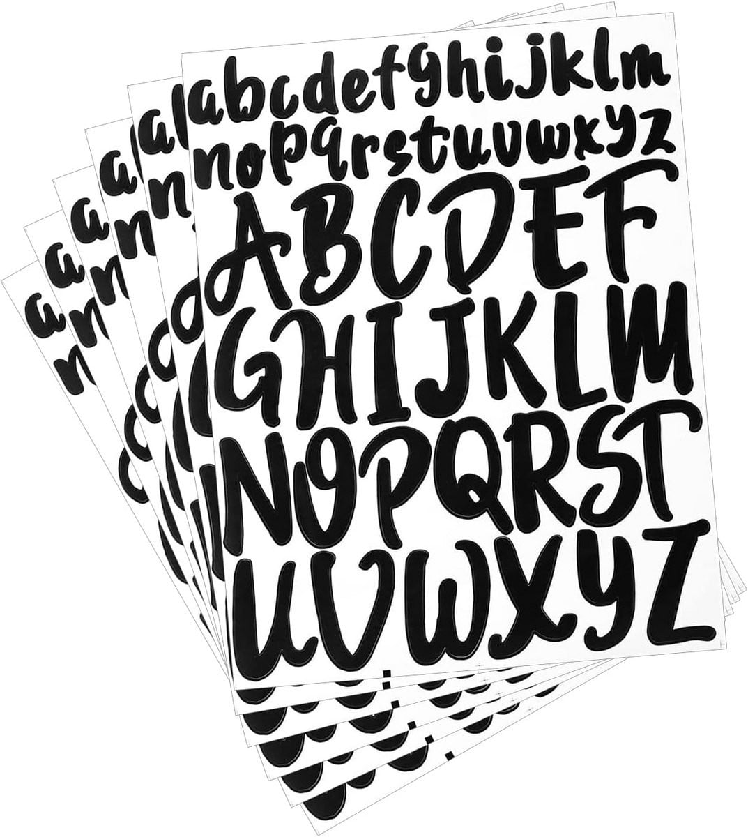 Zelfklevende Letterstickers 624 stuks zwart voor DIY en creatief gebruik