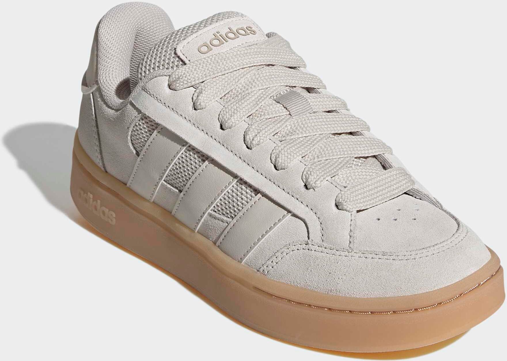 Sneaker ADIDAS SPORTSWEAR "GRAND COURT ALPHA", Damen, Gr. 43, beige (alumina, alumina, wonder beige), Leder, Synthetik, Schuhe Sneaker, inspiriert vom Design des adidas campus 00 alumina, alumina, wonder beige 43