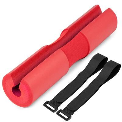 Youfap Market Weight Lifting Foam Barbell Bar Cover Pad, Squat Shoulder Protector Support Pad, Cushioned Hip Push Protection red