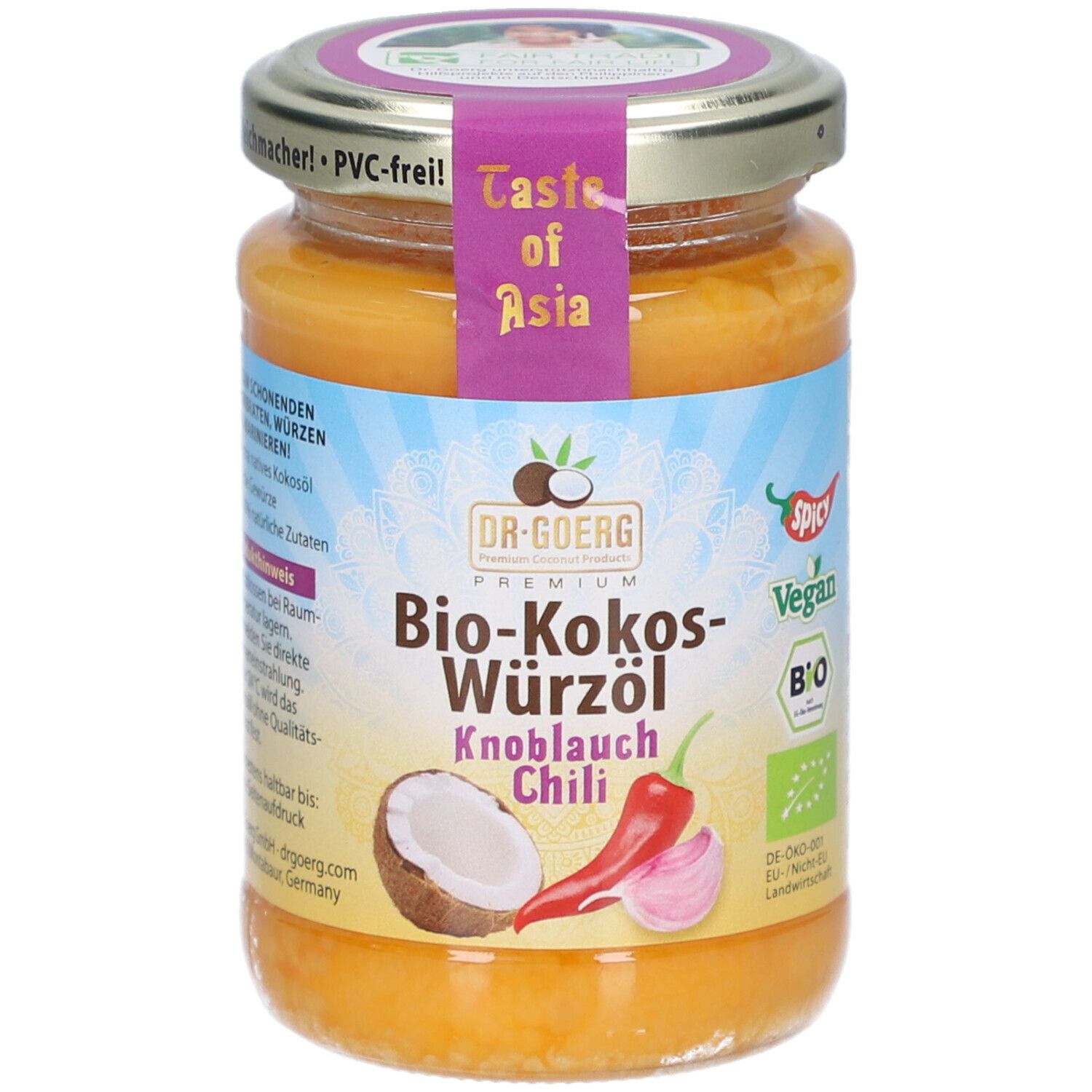 Bio-Kokos-Würzöl Knoblauch-Chili 190 ml Paste